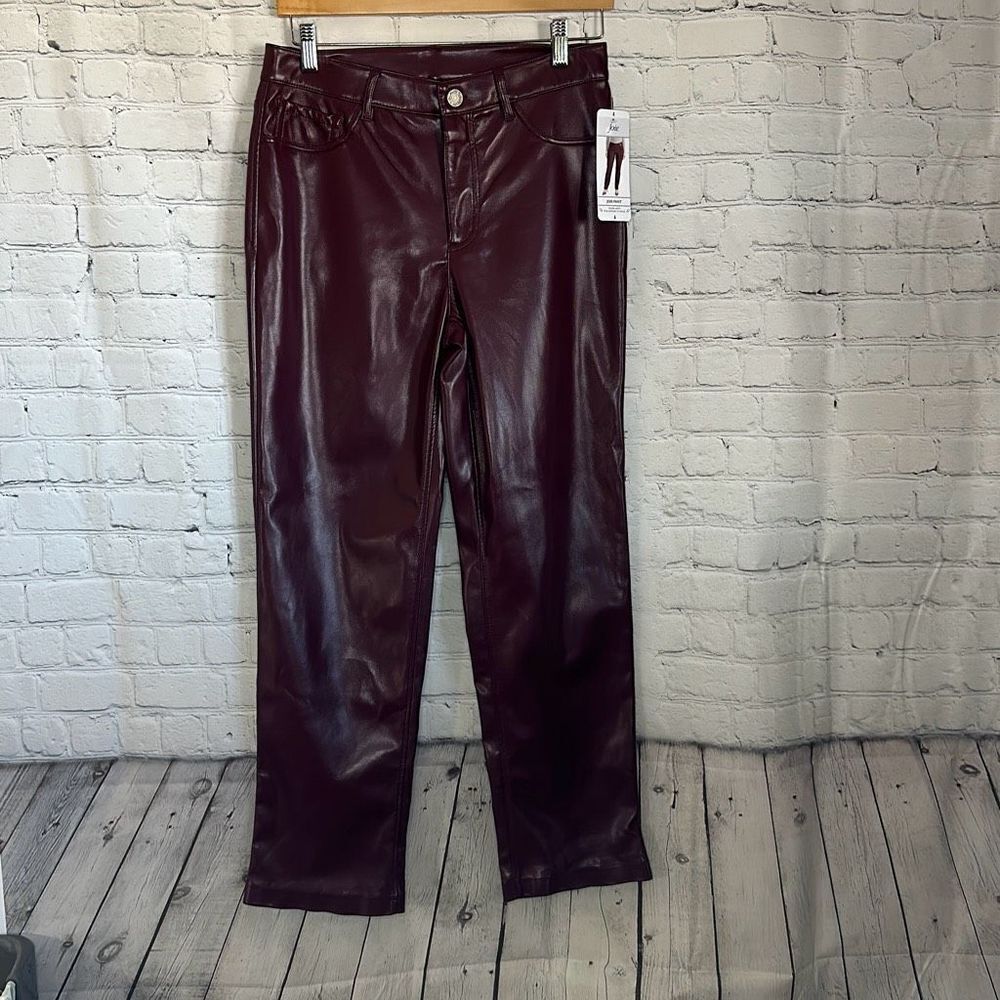 Joie Womens Burgundy Vegan Leather Pants size 4 NEW